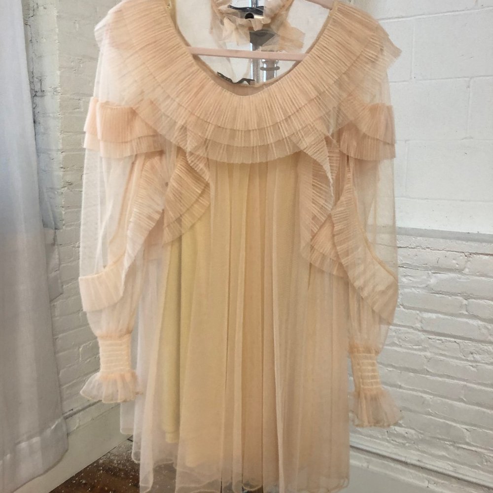 *SOLD* Zara Women Tulle Knit Dress Vanilla sz Small *Blogger Fav*